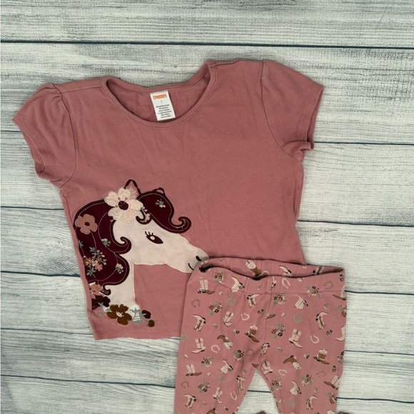 Gymboree Pink Pajama Set with Ruffled Top and Floral Bottoms/girls size 7 - Picture 5 of 12